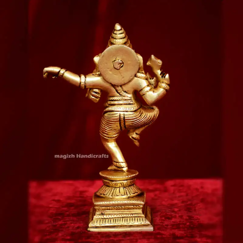 Brass Dancing Ganesha idol (6.5 Inches) - image 4
