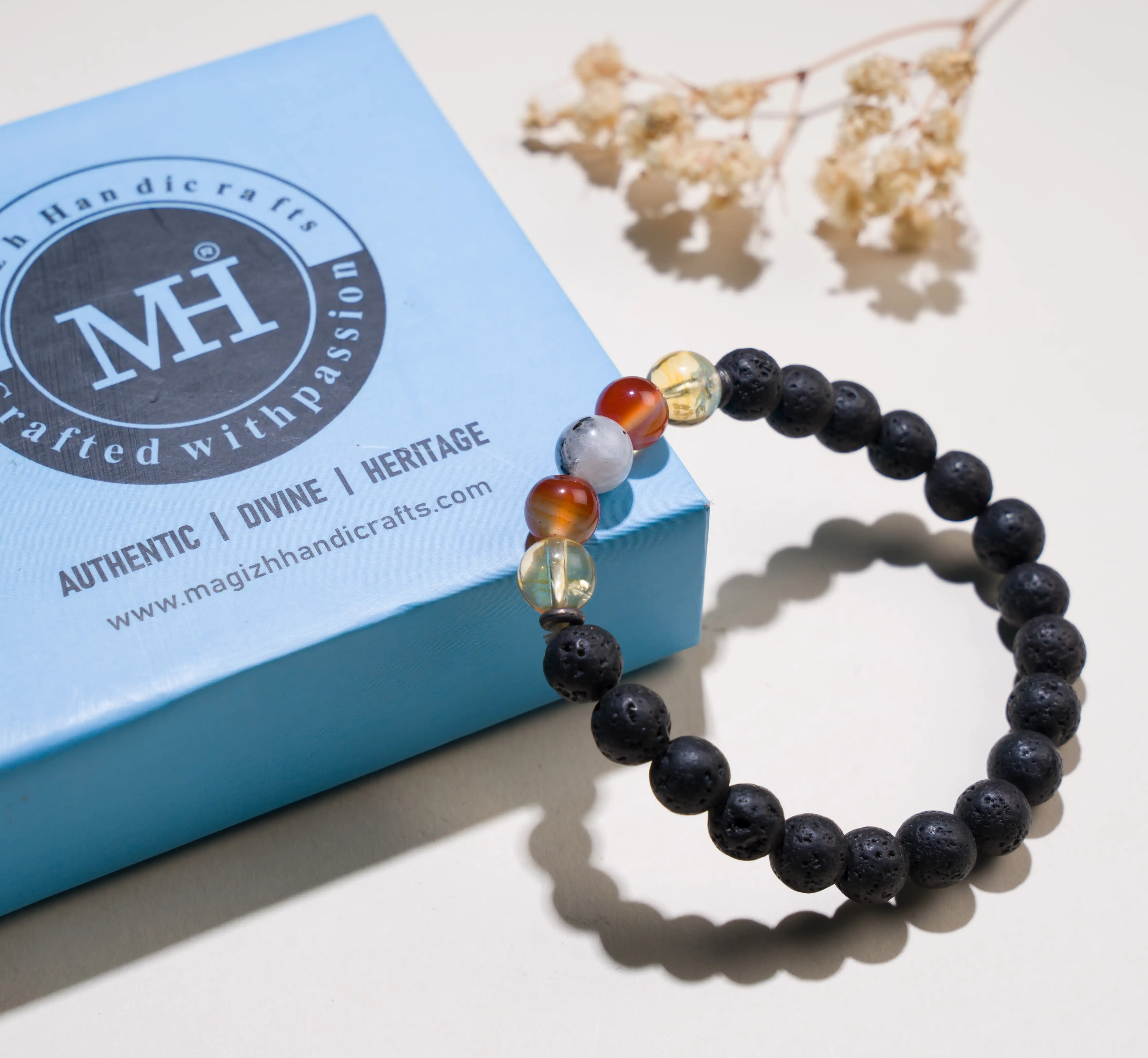 8mm PCOD-PCOS Remedy Lava Crystal Bracelet - image 3