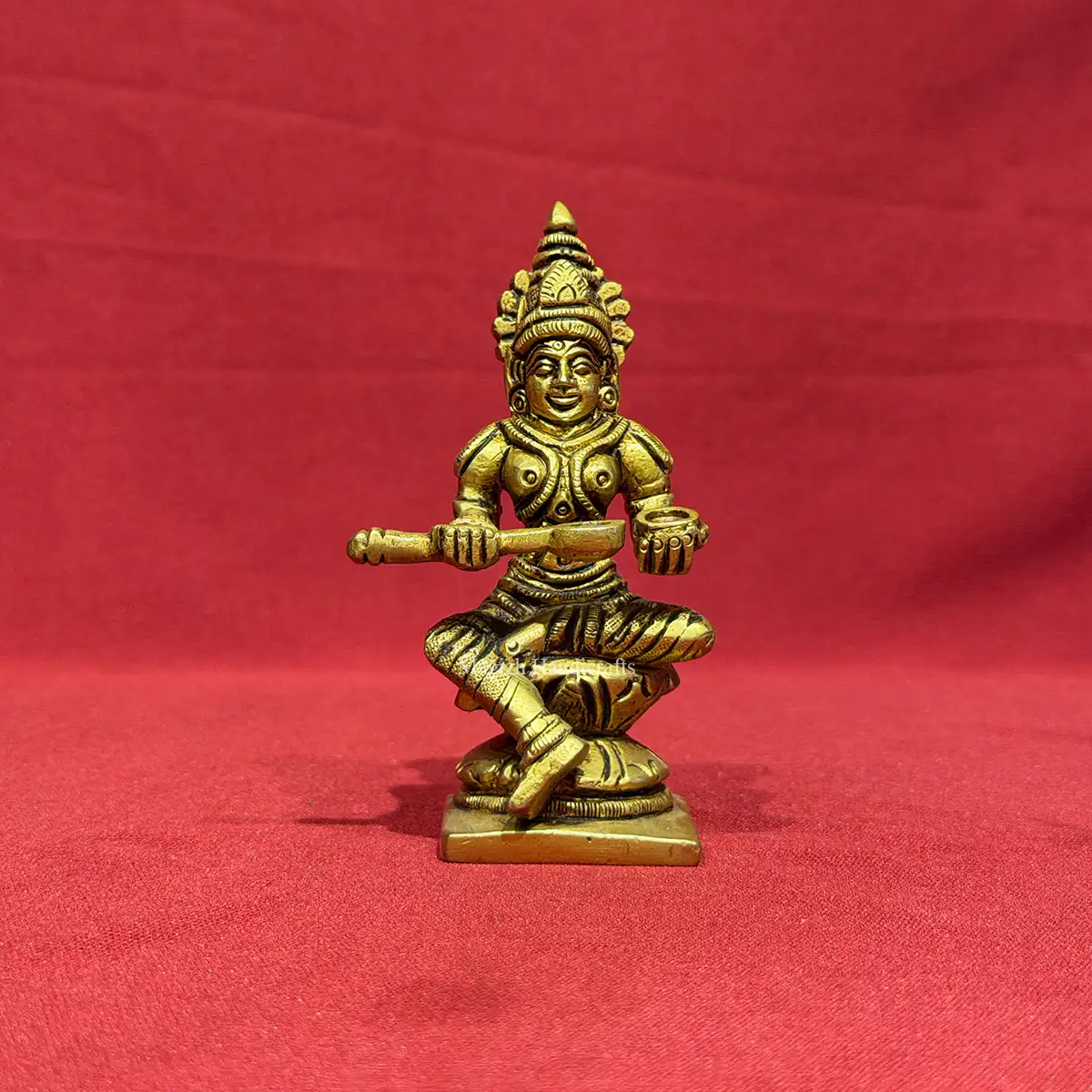 4 inches brass goddess Annapoorna statue - image 1