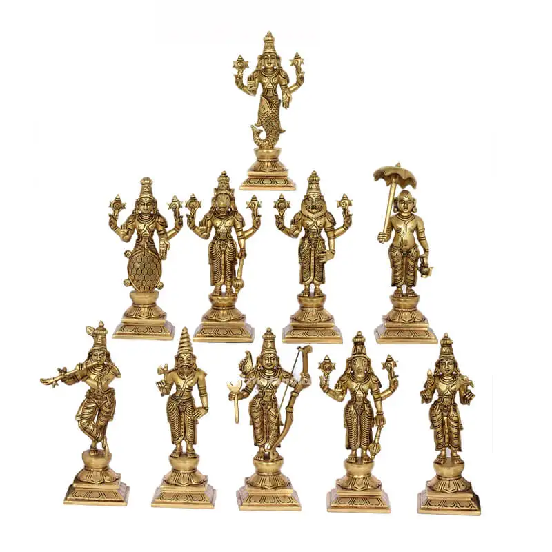 9.5 inches Brass Vishnu Dasavatar Idols SC