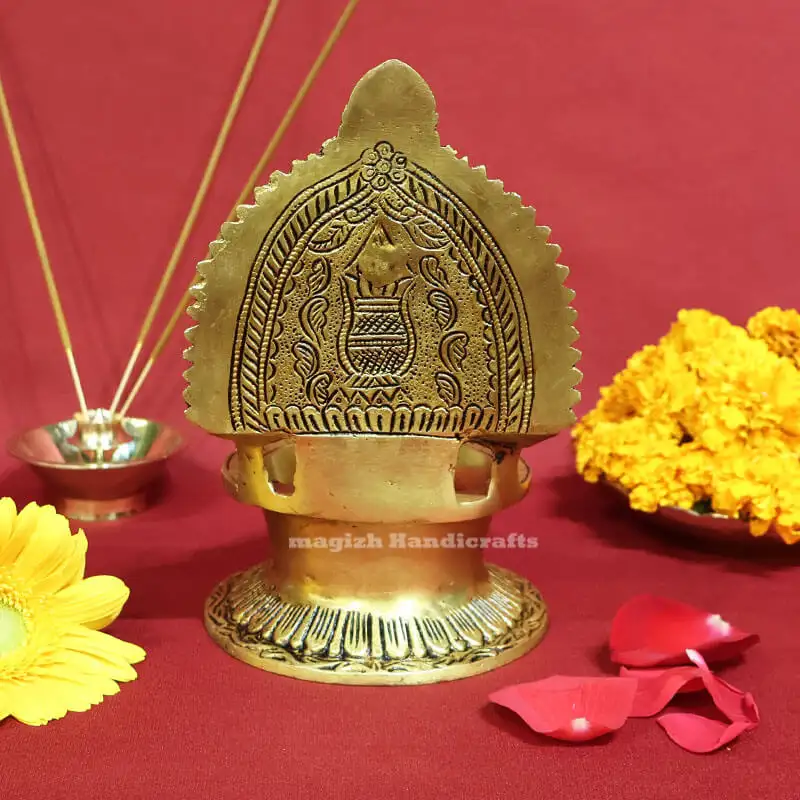 7 inches Brass Varahi amman Kamakshmi Lamp - image 2