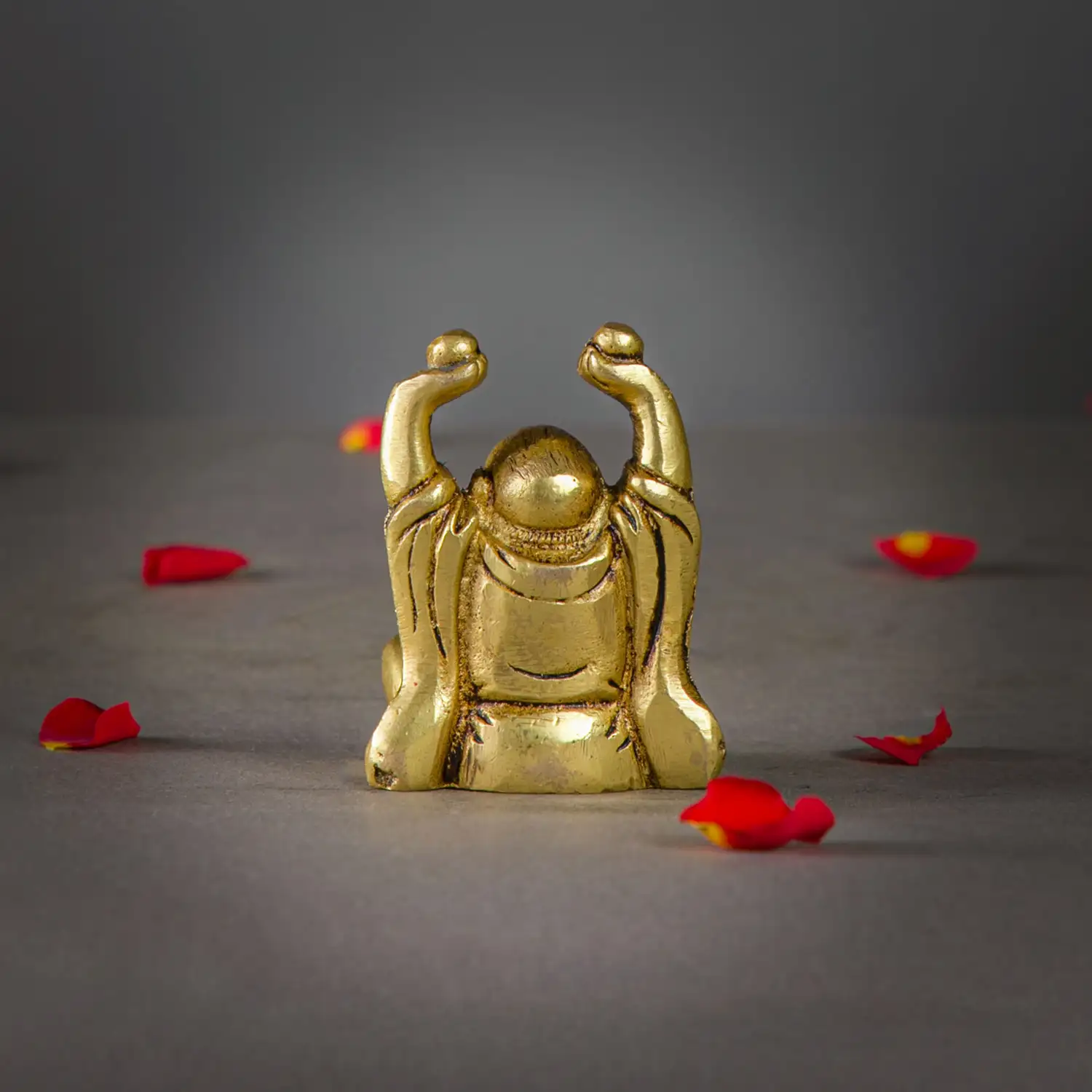 2.5 inches Brass laughing budha idol - image 4