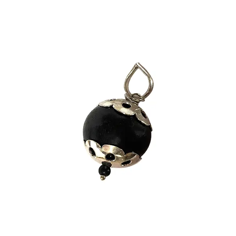 Original Karungali / Ebony Wood bead pendant 20mm - image 4
