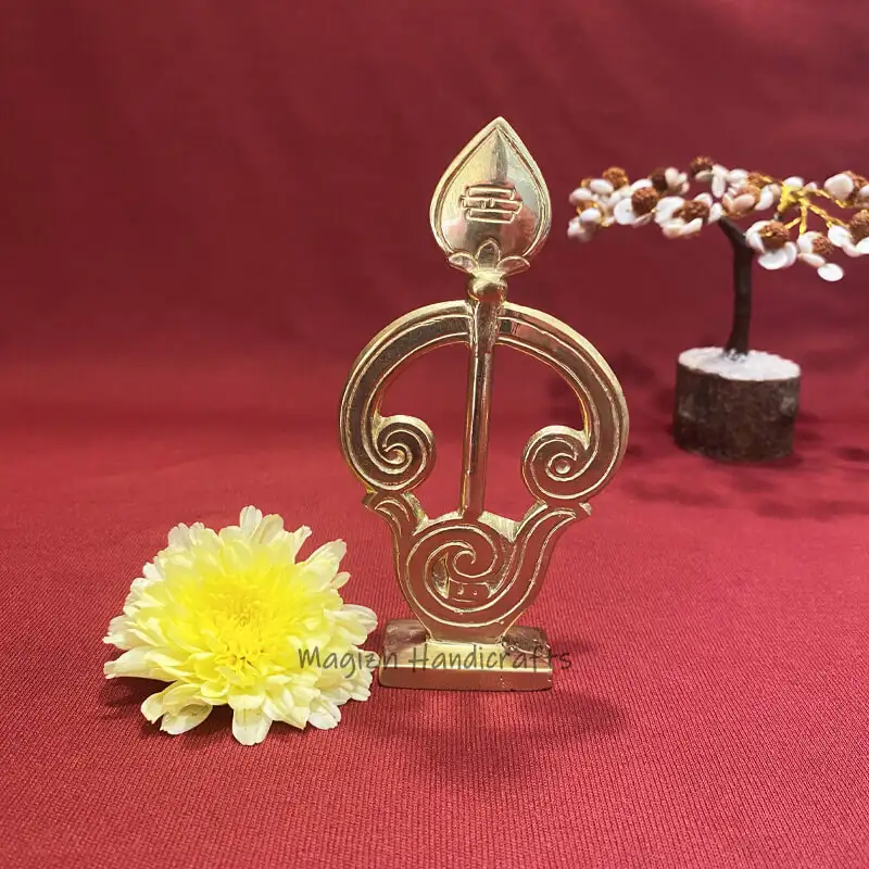 5 inches Brass Tamil OM vel with base