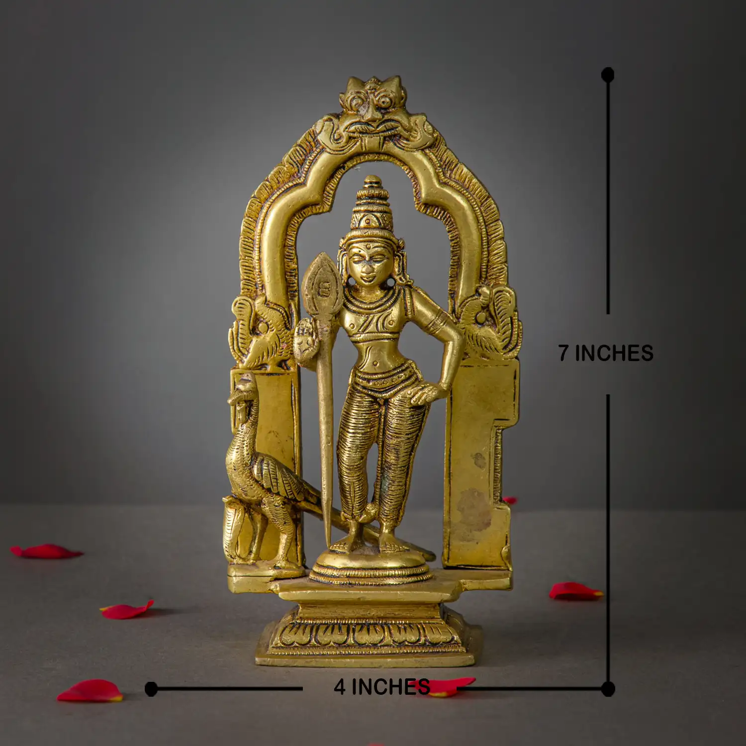 7 inches Frame Brass Murugan idol - image 5