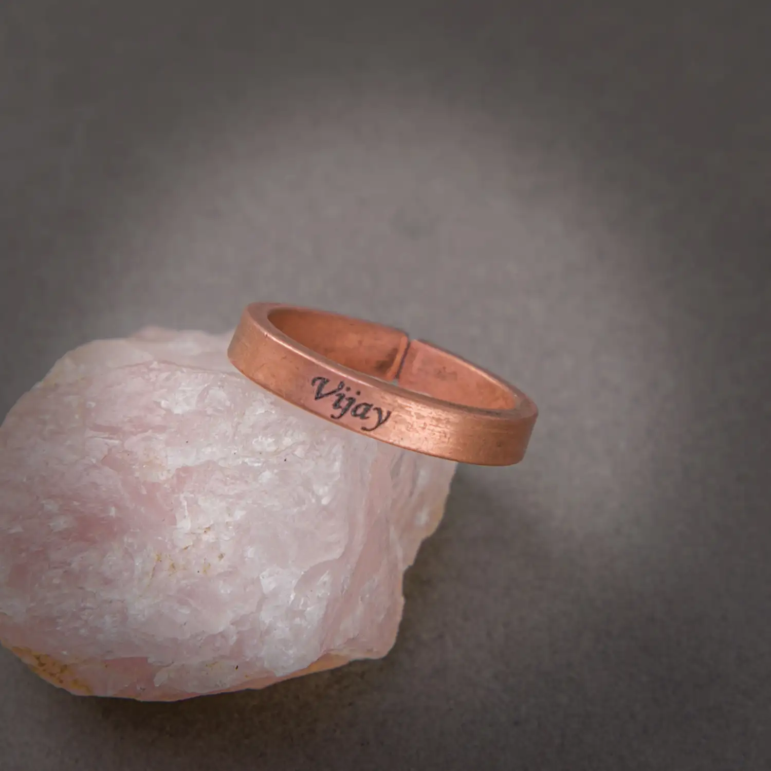 Pure Copper Finger Ring for women and men with customised name on it. - image 4