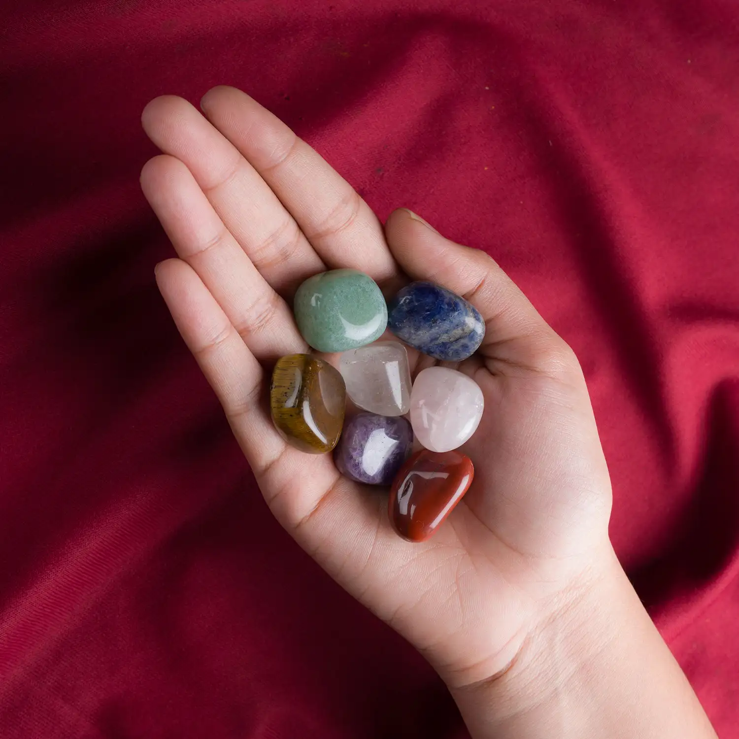 Seven chakras crystal tumble stones - secondary