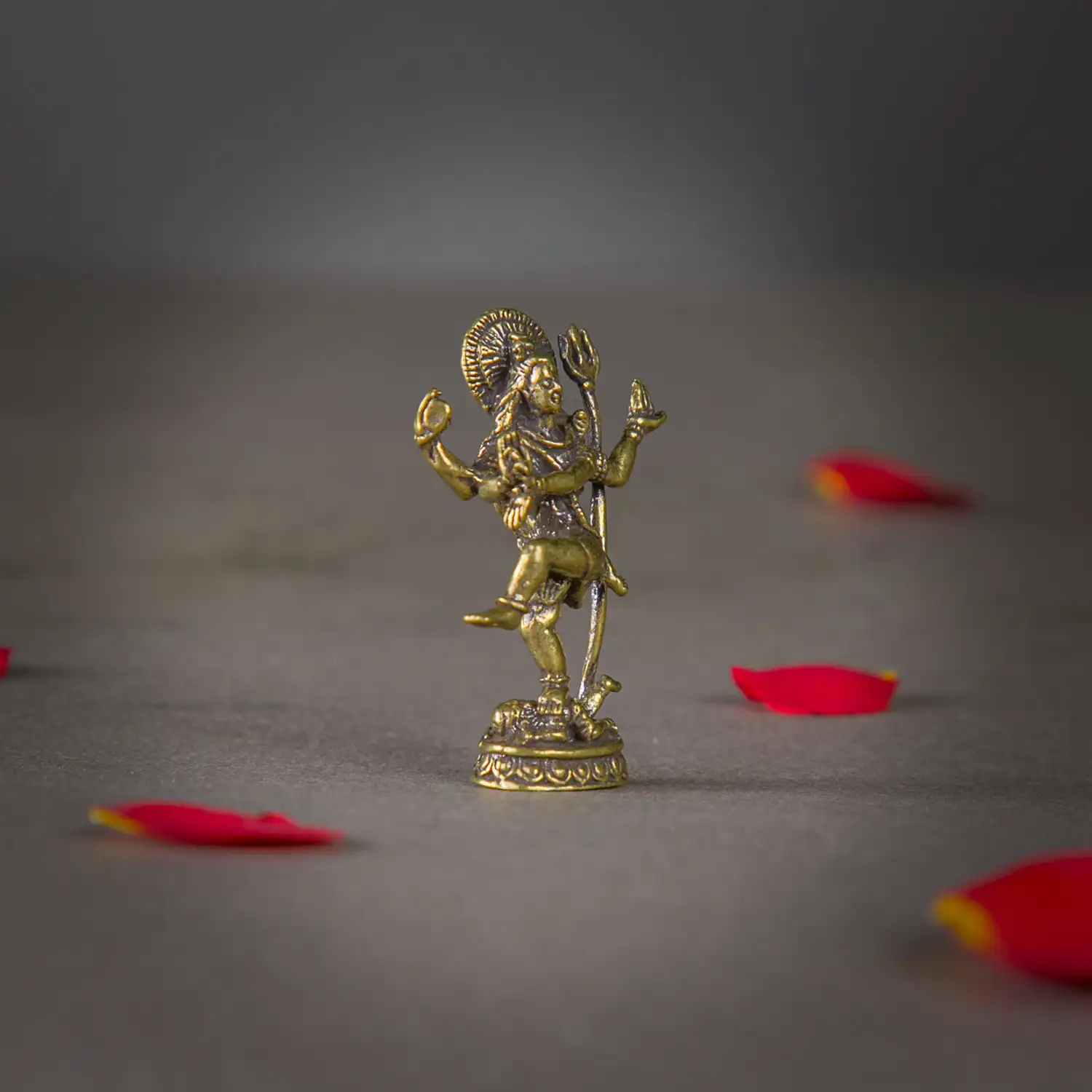1 inch miniature Brass Lord Natraj without ring Idol - secondary