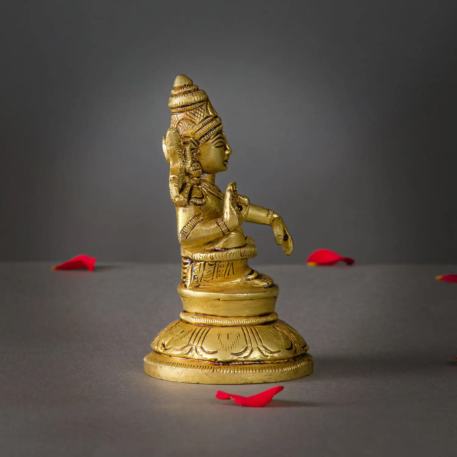 4.5 inch Brass Ayyappan Swamy Idol - image 3