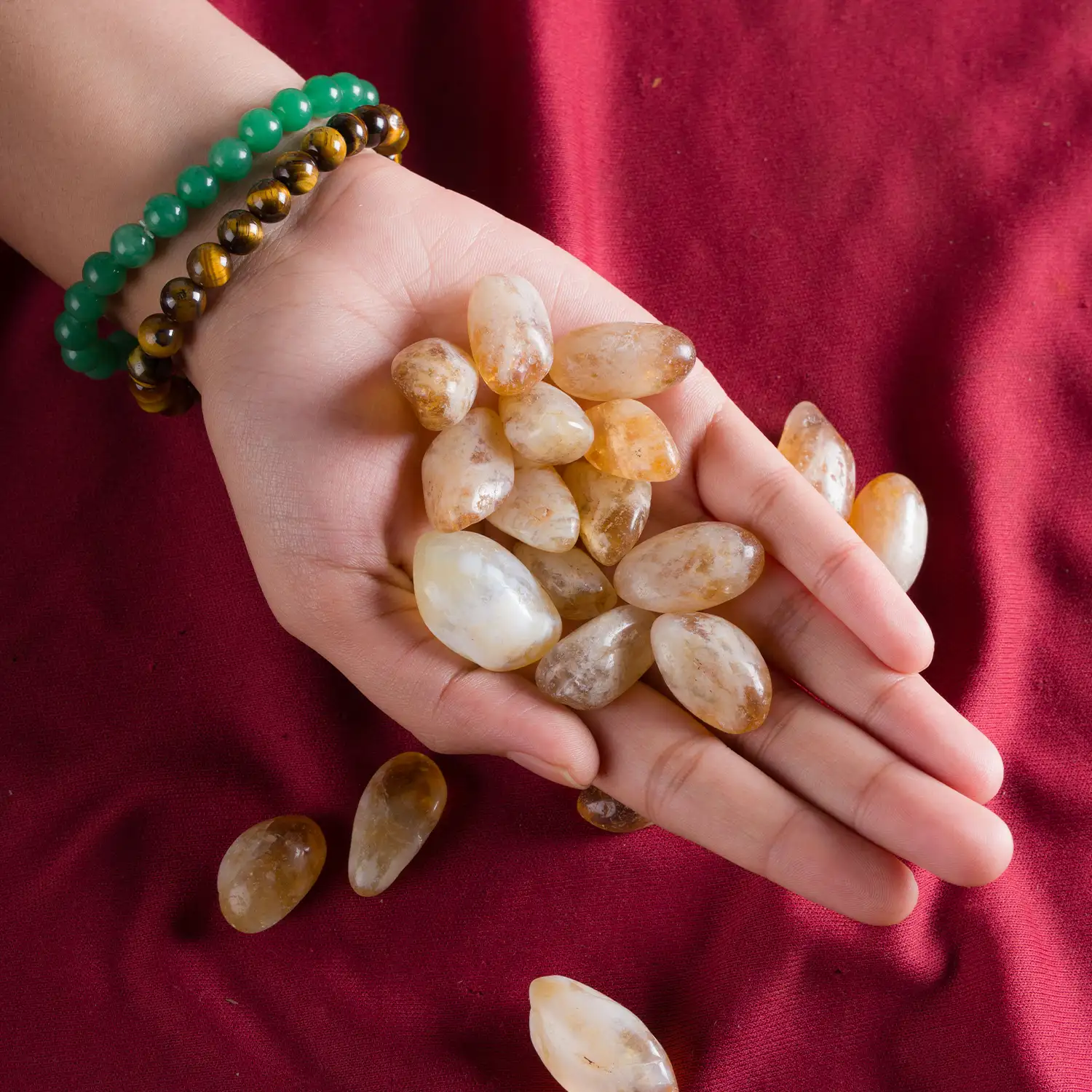 Citrine crystal tumble stones - image 3