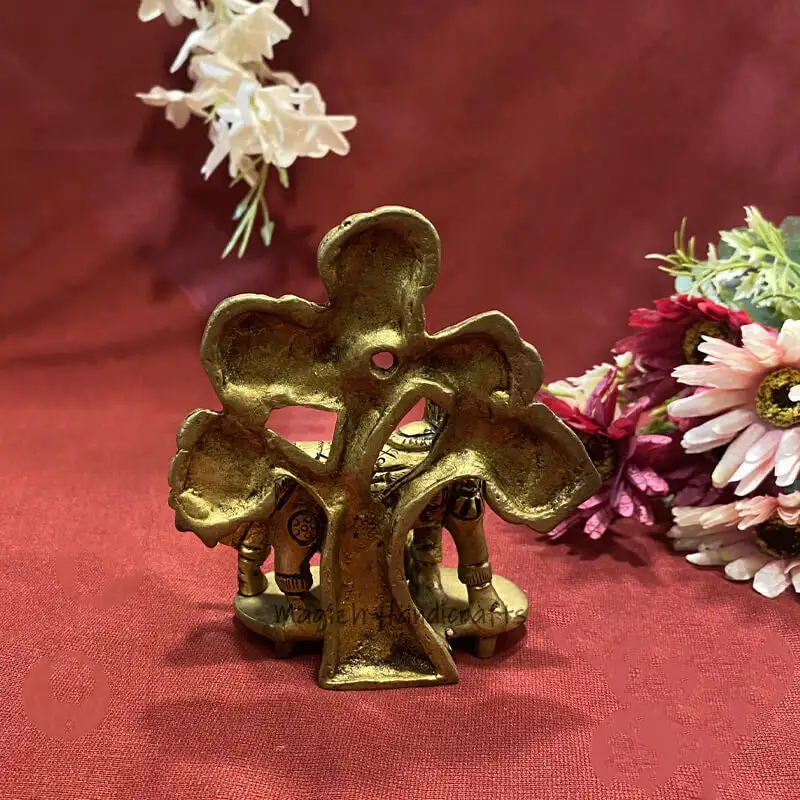 4.5 inches Brass Tree Kamadhenu idol - secondary