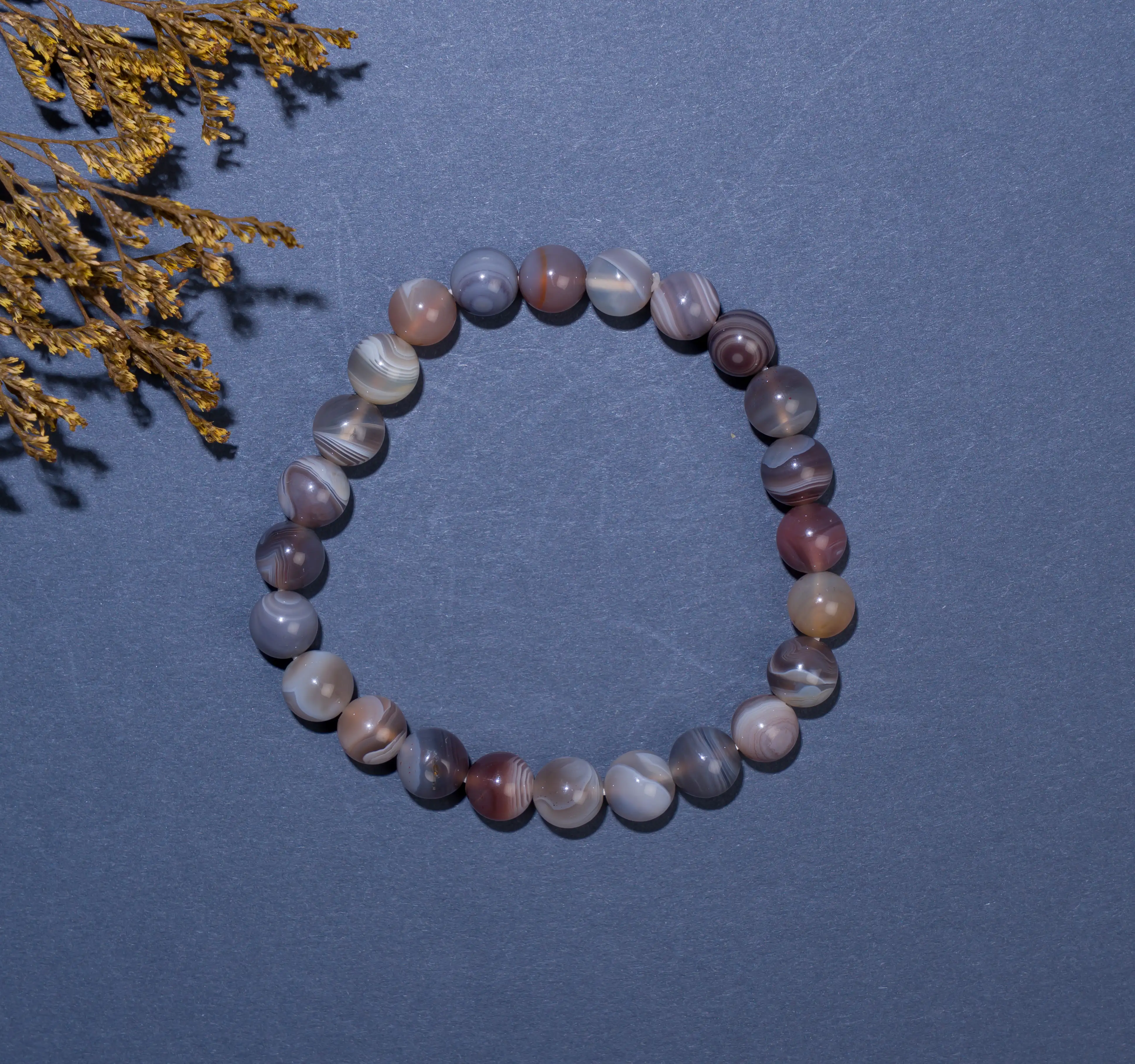 8mm Botswana agate crystal bracelet - secondary