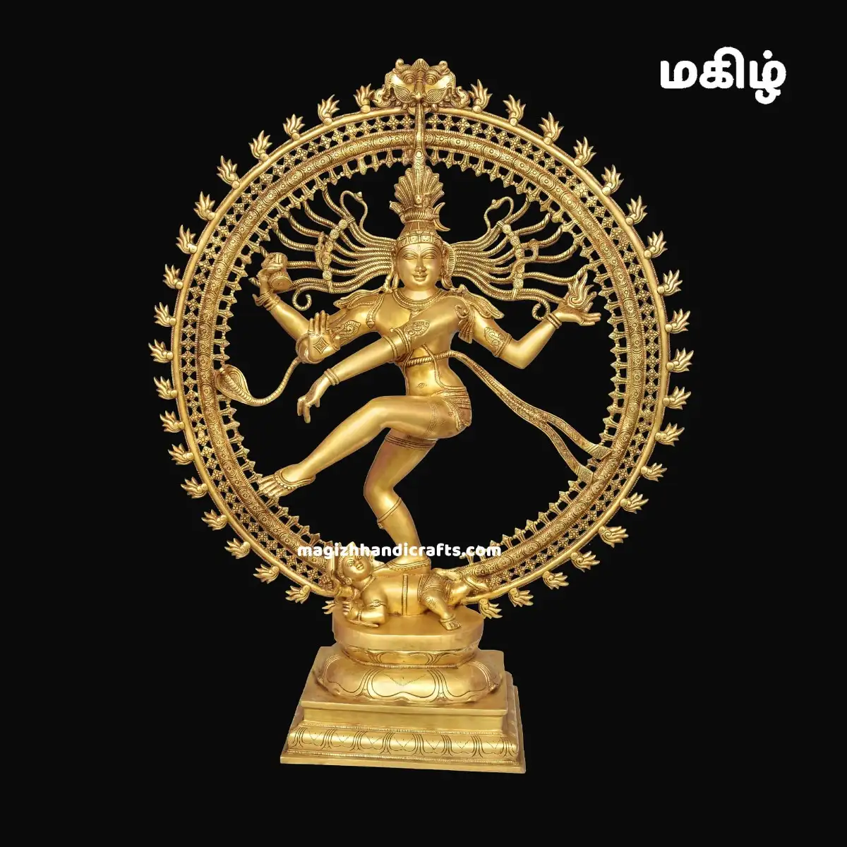 Brass Natraj round idol - 37 inches