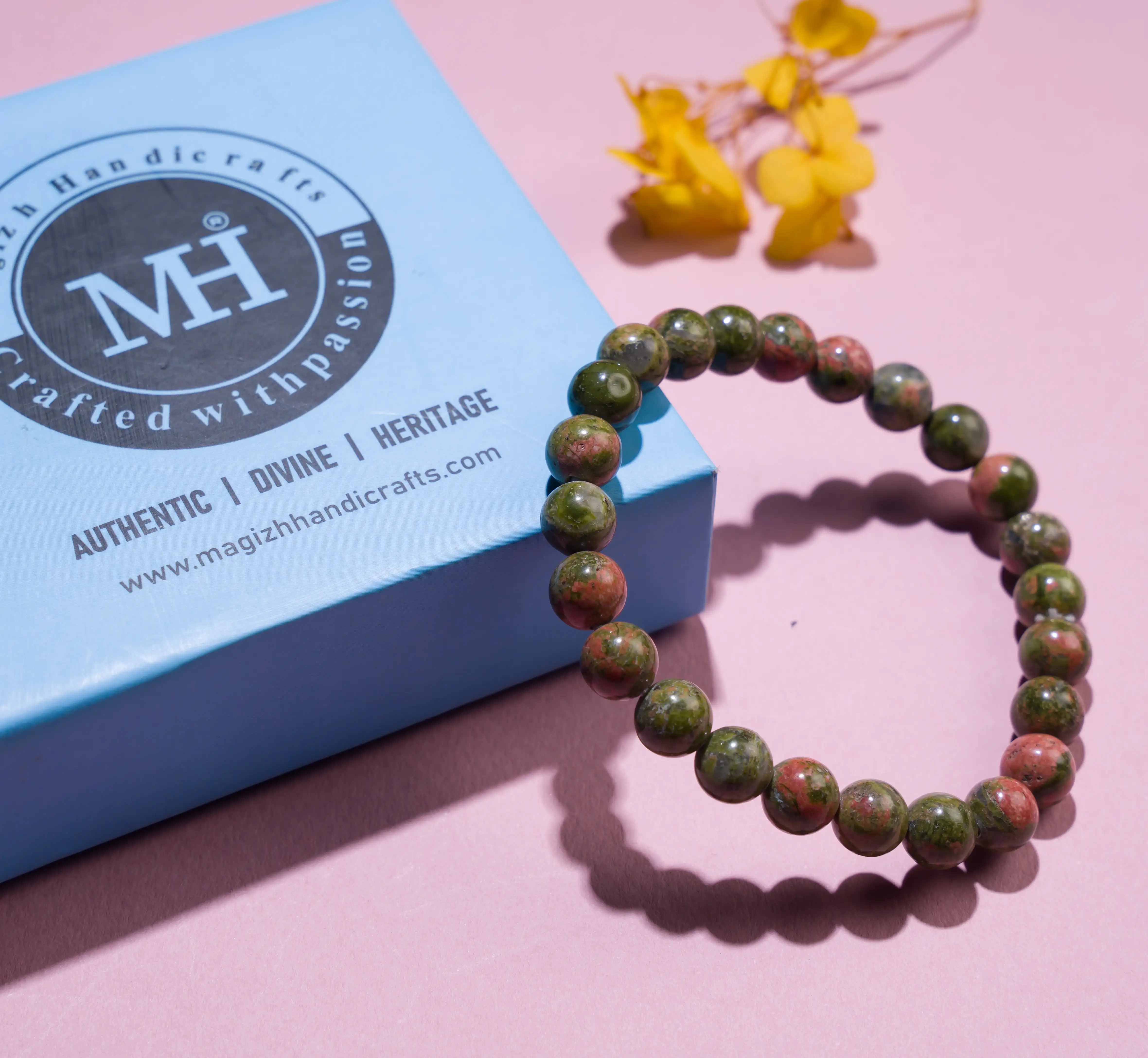 8mm Unakite crystal bracelet - image 3