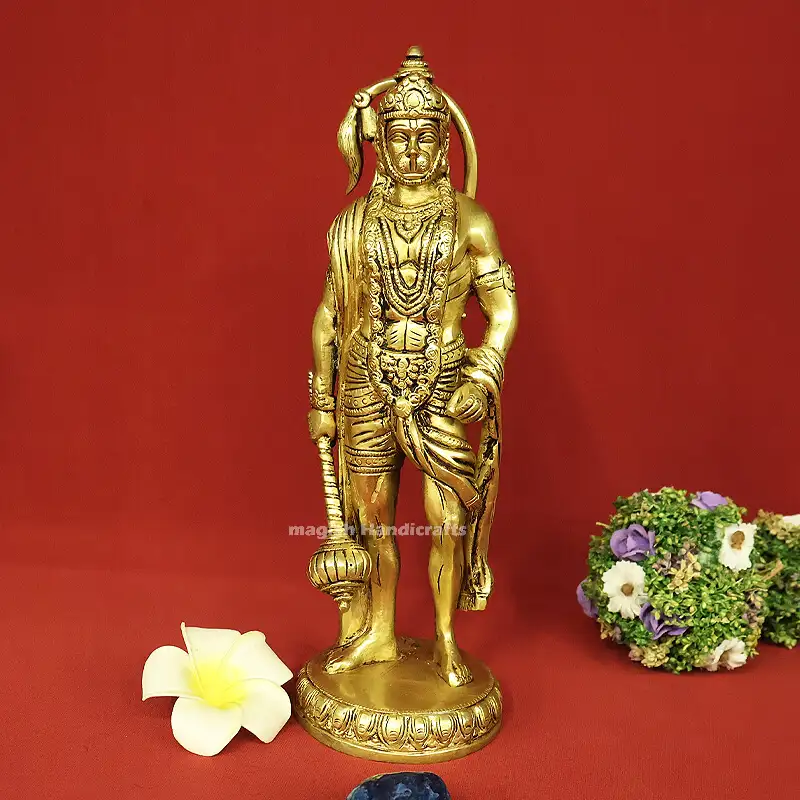 Brass Standing veera Hanuman idol (10 Inches)