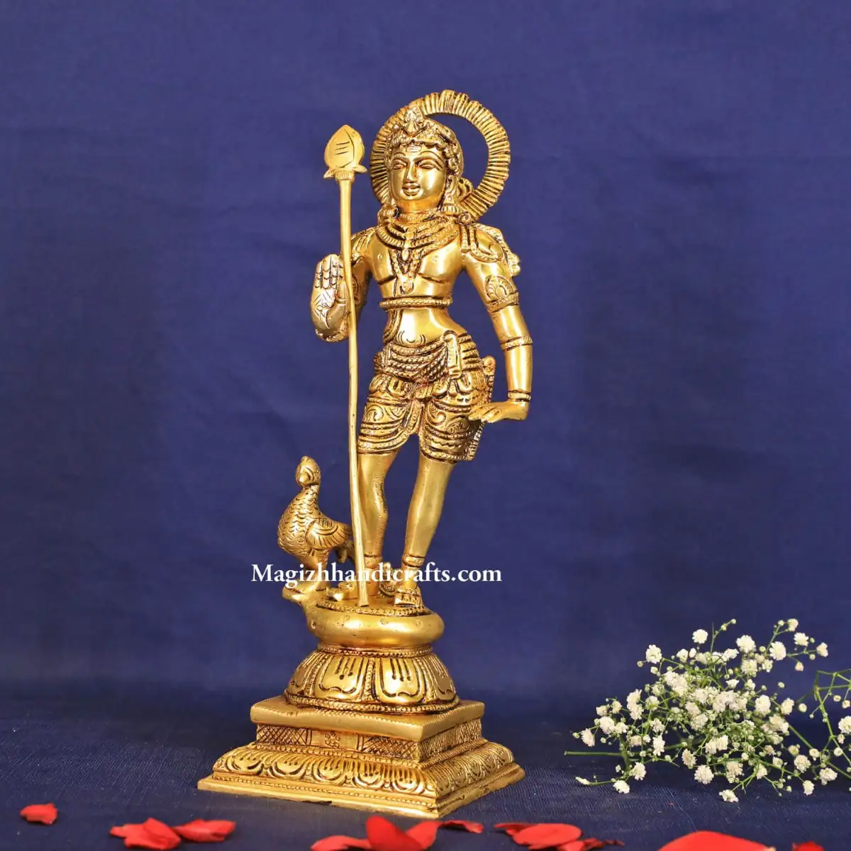 Brass Bala Murugan with Vel idol - 10 inches - secondary