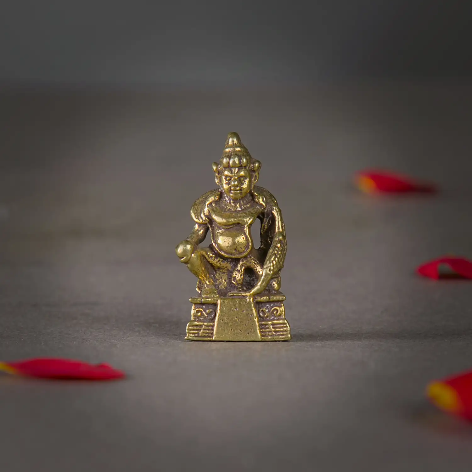 1 inch Brass sitting Kuber idol