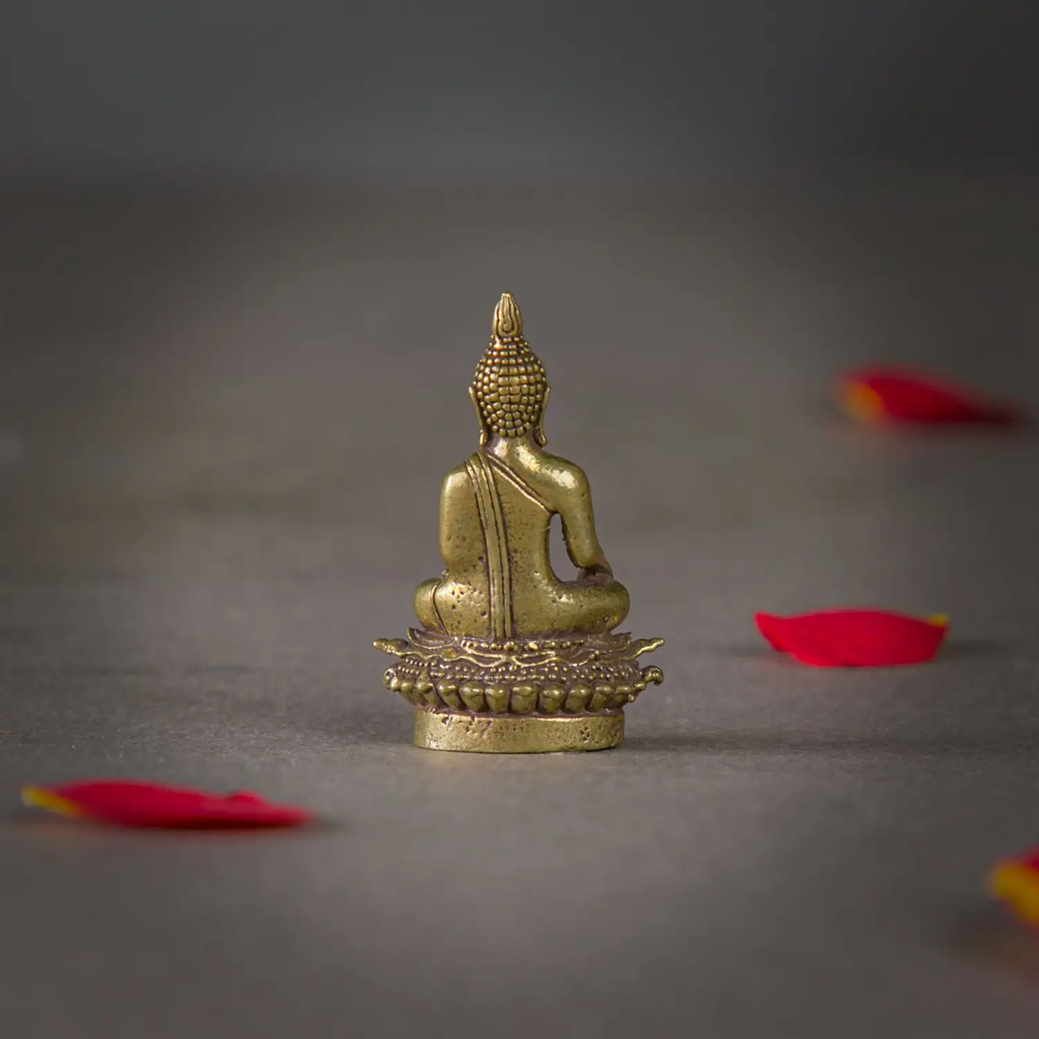 1 inch Brass sitting Budha idol miniature - image 3