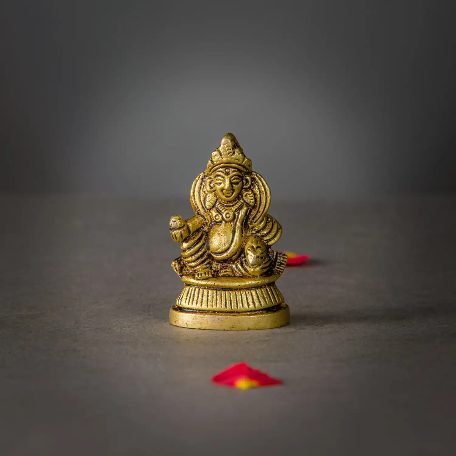 2 inches brass kuberar idol