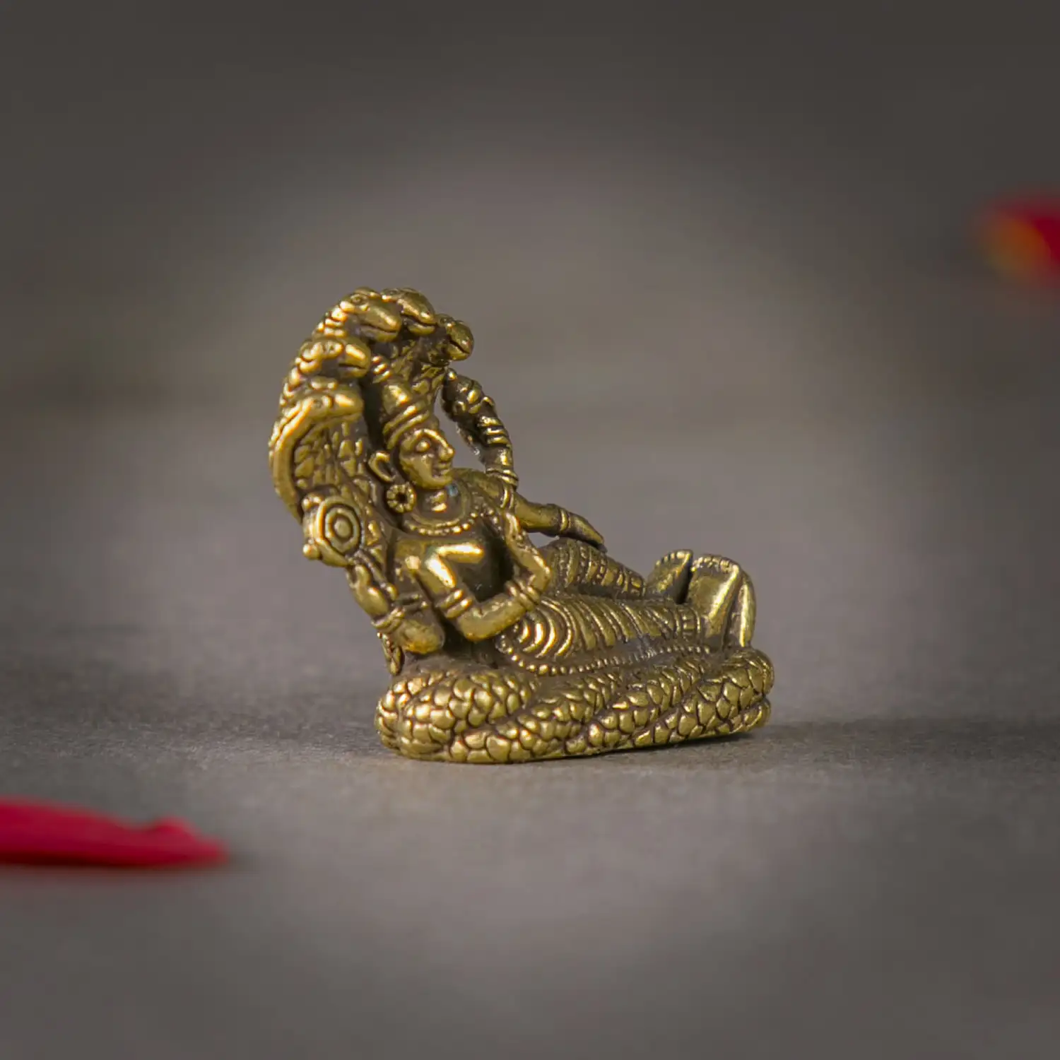 1 inch miniature lord Vishnu on Adishesha idol - secondary
