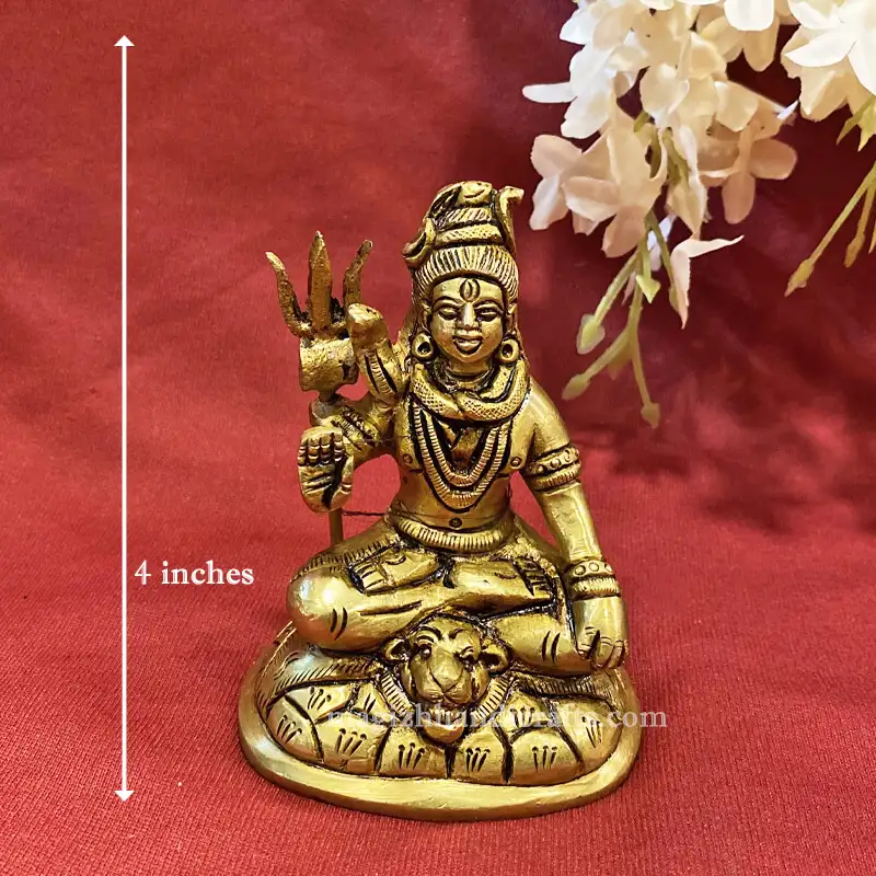 4 inches Brass sitting Lord Shiva idol - SC - secondary