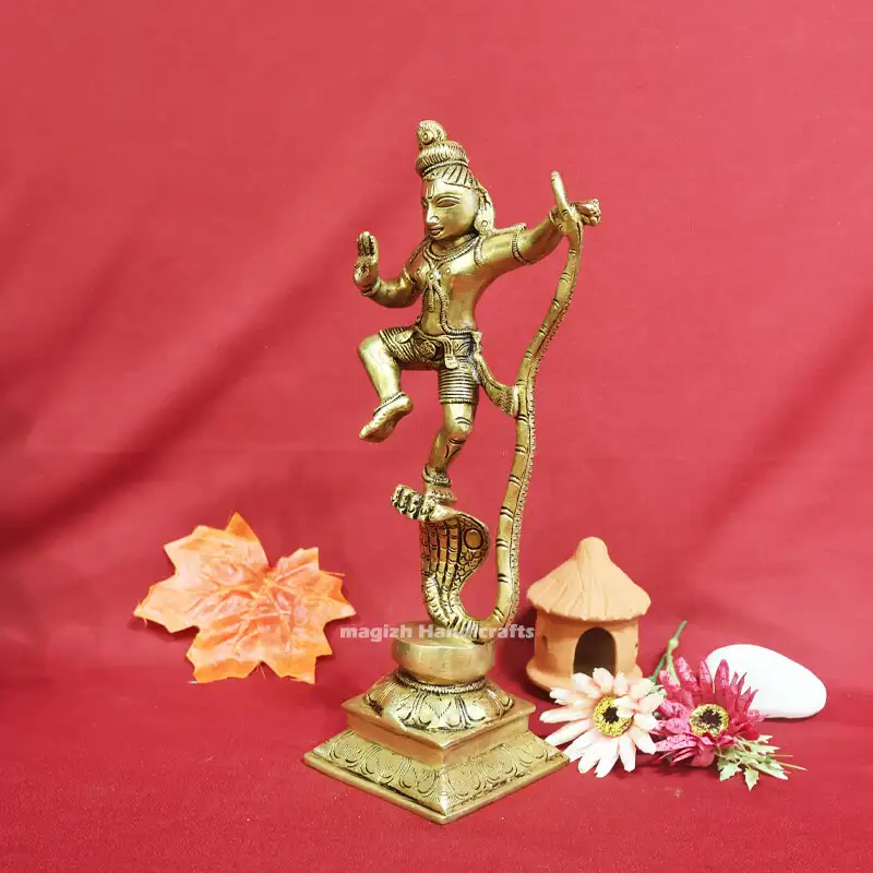 10.5 inches Brass Kalinga Krishna idol SC - secondary