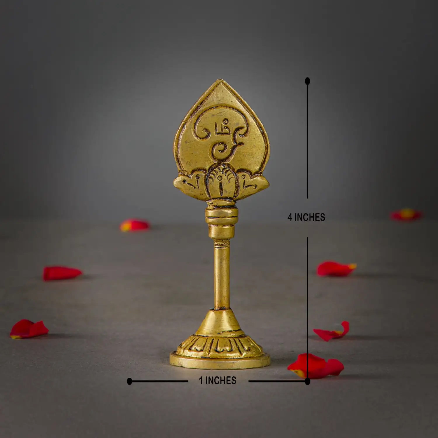 4 inches Brass Murugan Vel with base - image 4