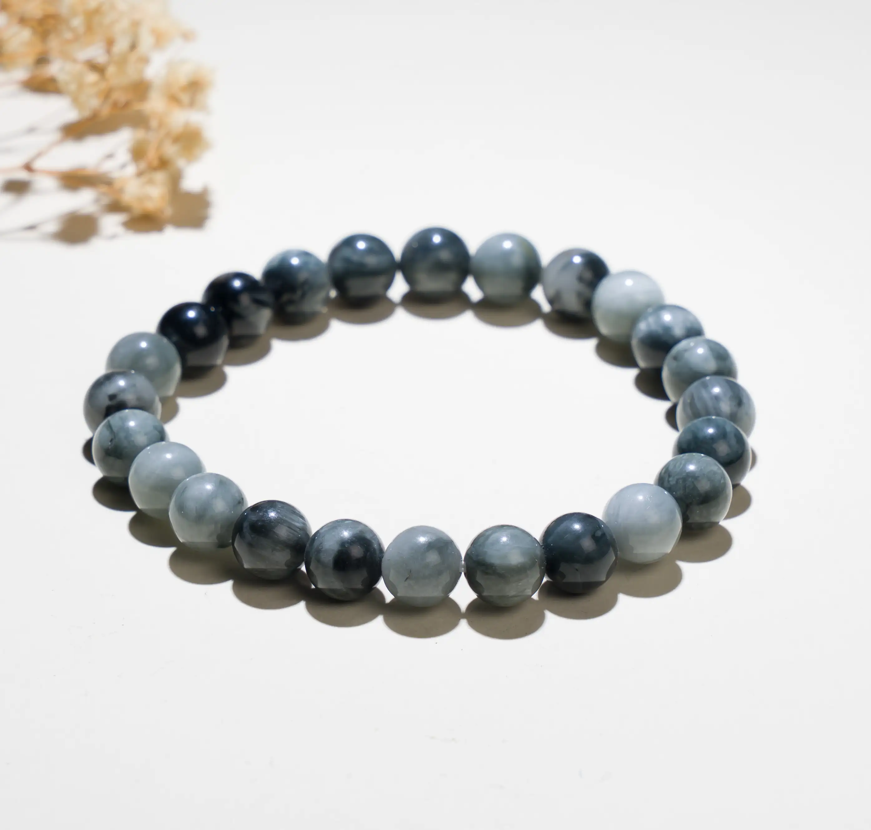 8 mm Black cat eye Crystal Bracelet