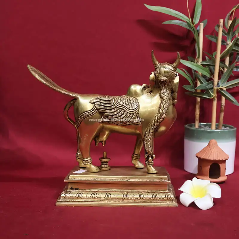 9 inches Brass Kamadhenu Lingam Idol SC - secondary