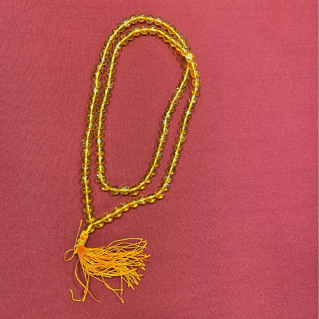 8mm Citrine Crystal stone mala 108 beads - secondary