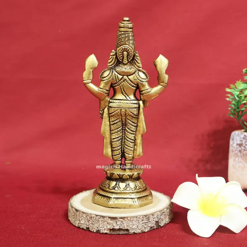 6 Inches Brass Thirupathi Balaji octagon Base SC - image 3
