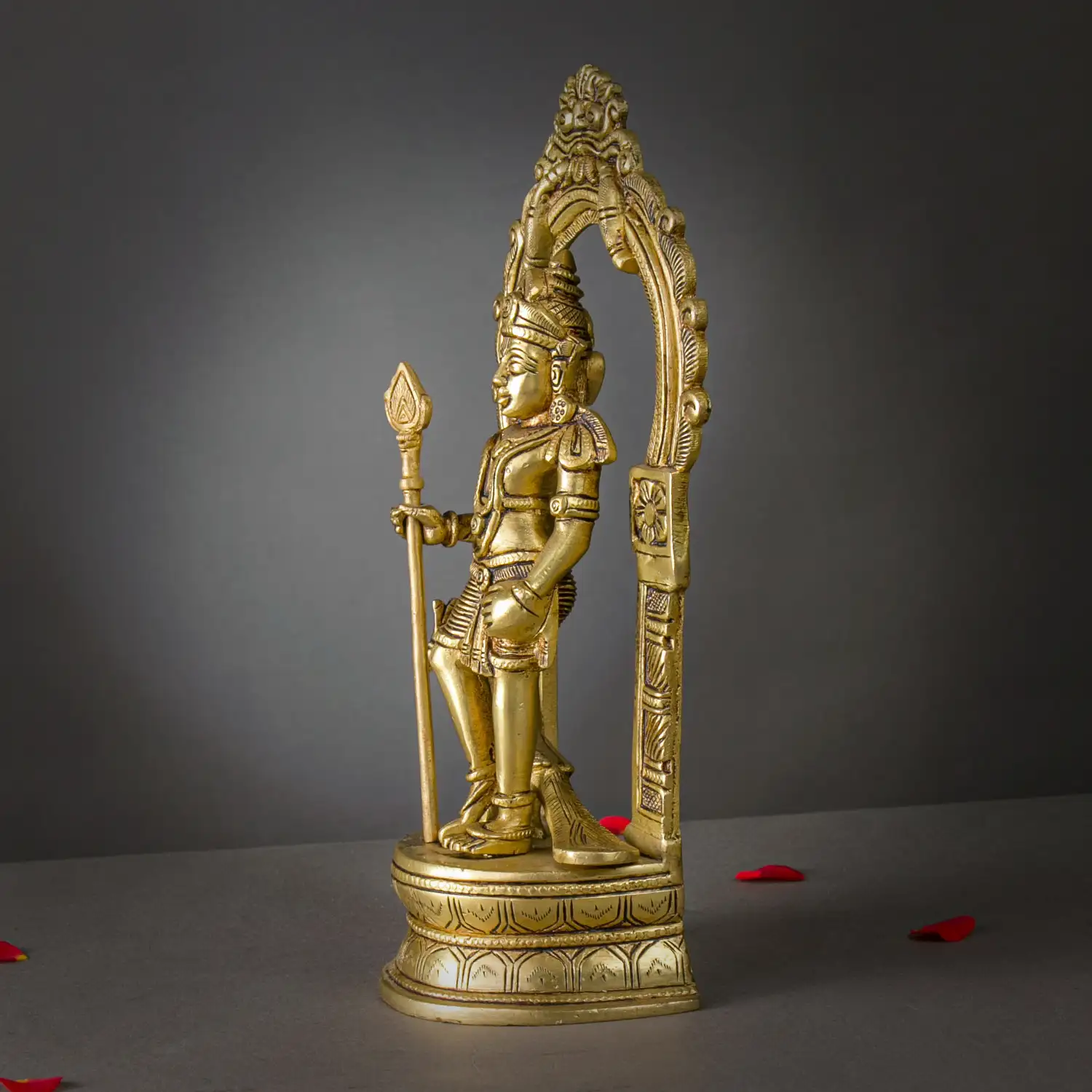 12 inches Thiruvachi Brass Palani Murugan with vel - image 3