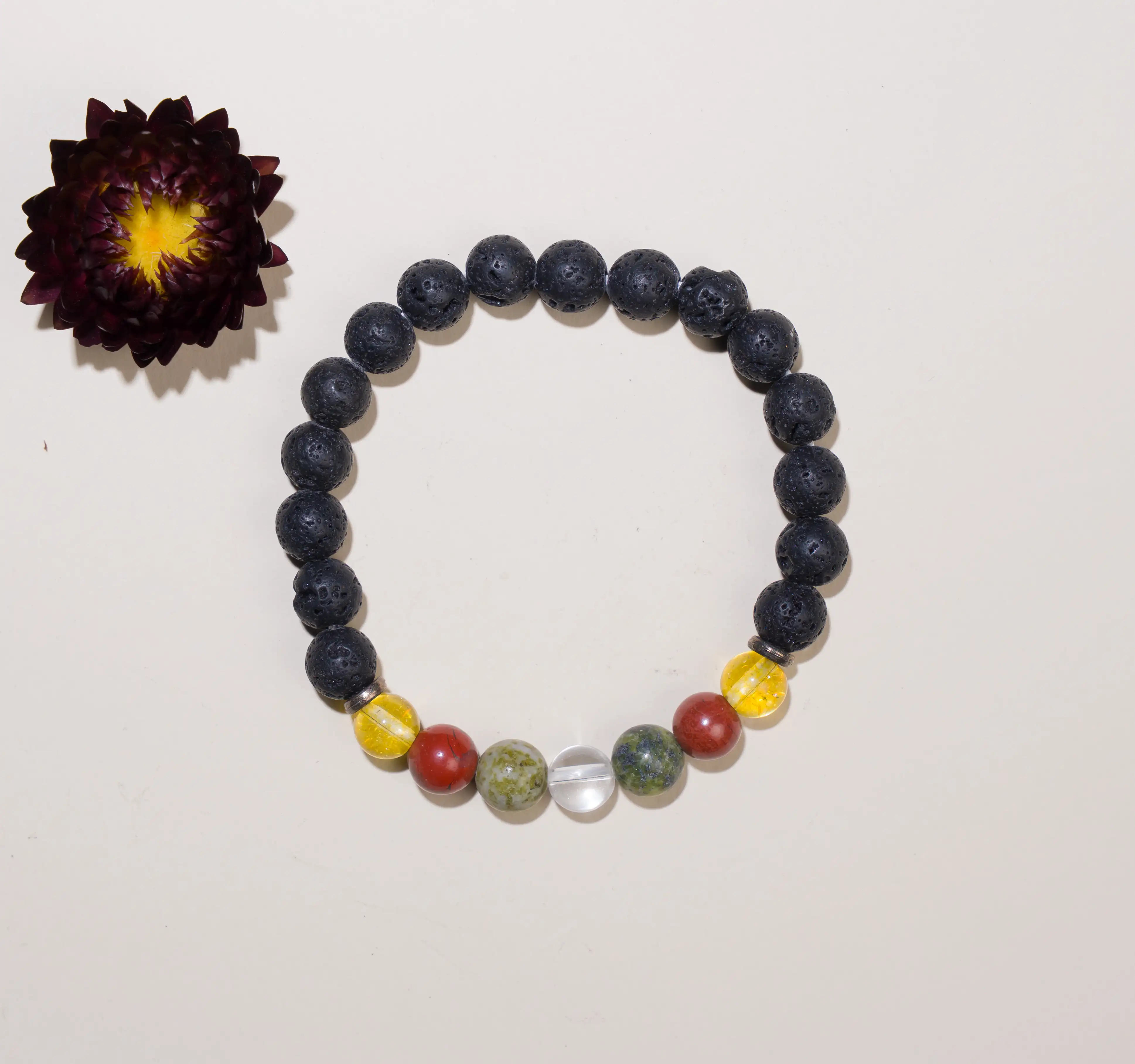 8mm Diabetes Remedy Lava Crystal Bracelet - secondary
