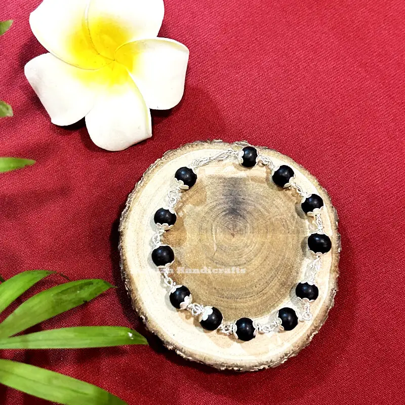 Original karungali Pure Silver cup Bracelet-8mm - secondary
