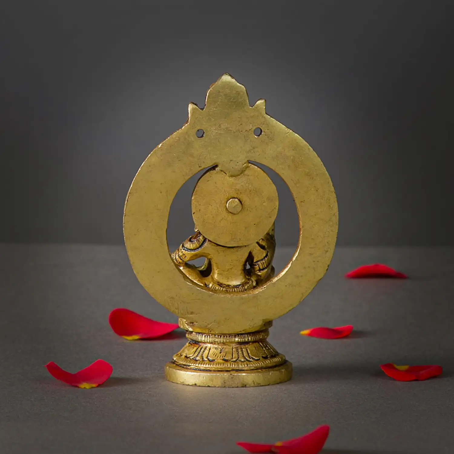 4 inch Brass Ayyappan Swamy Idol with Prabhavali Arch - image 4