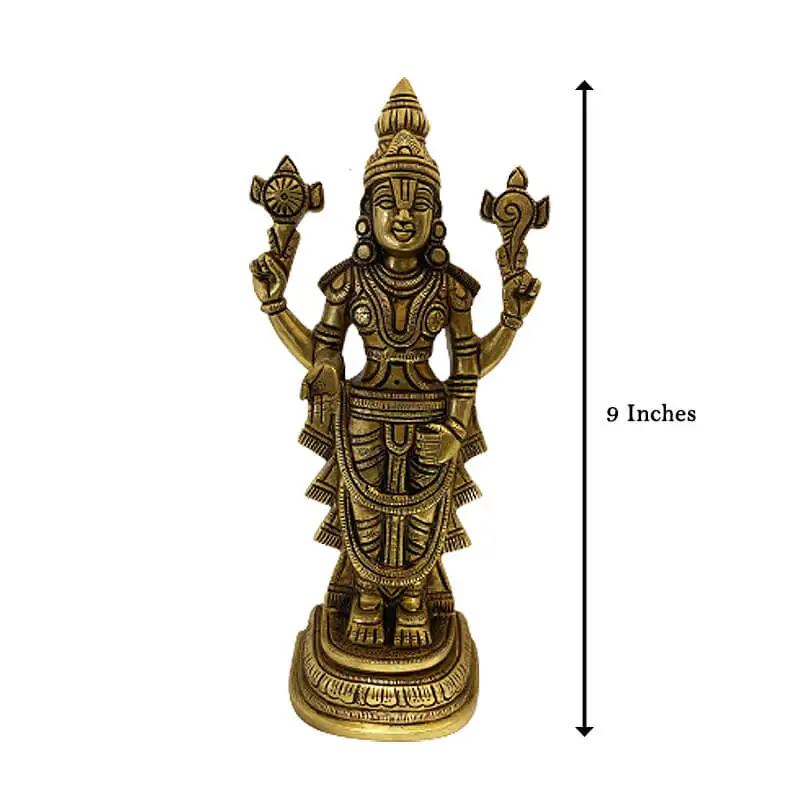 Brass Thirupathi Balaji Idol 9 inches - secondary