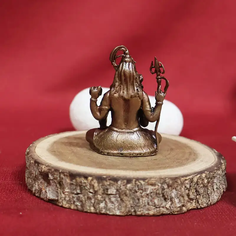 1.8 inches Copper Sitting Lord Shiva Idol - image 3