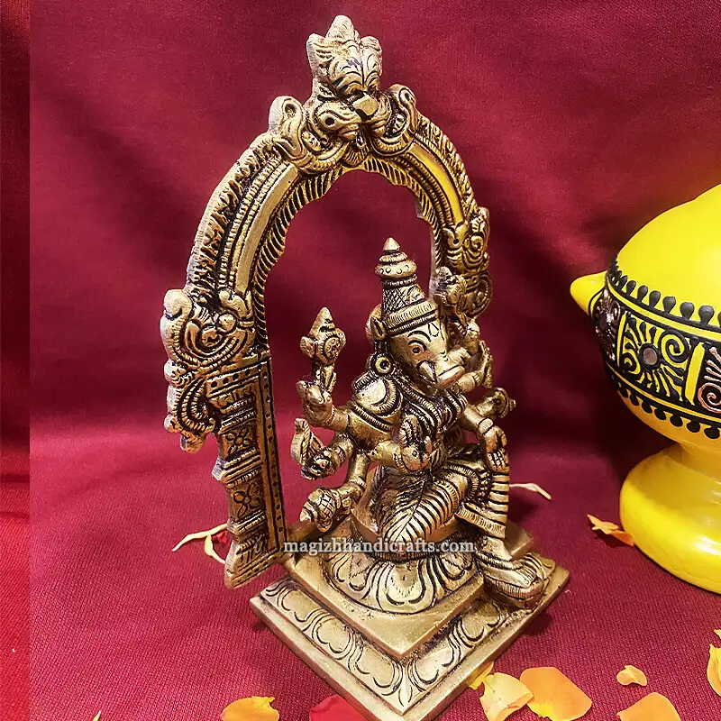 Brass Varahi Amman 6.5 inches with Frame - image 3