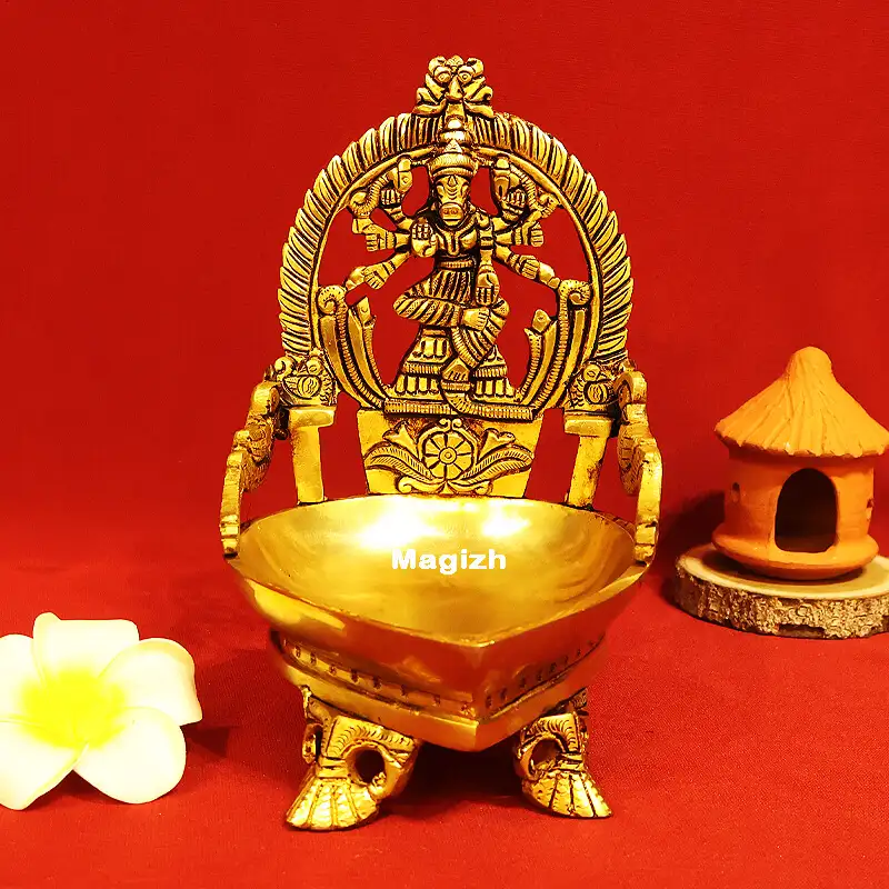 Brass Varahi amman Lamp - 7 inches - image 1