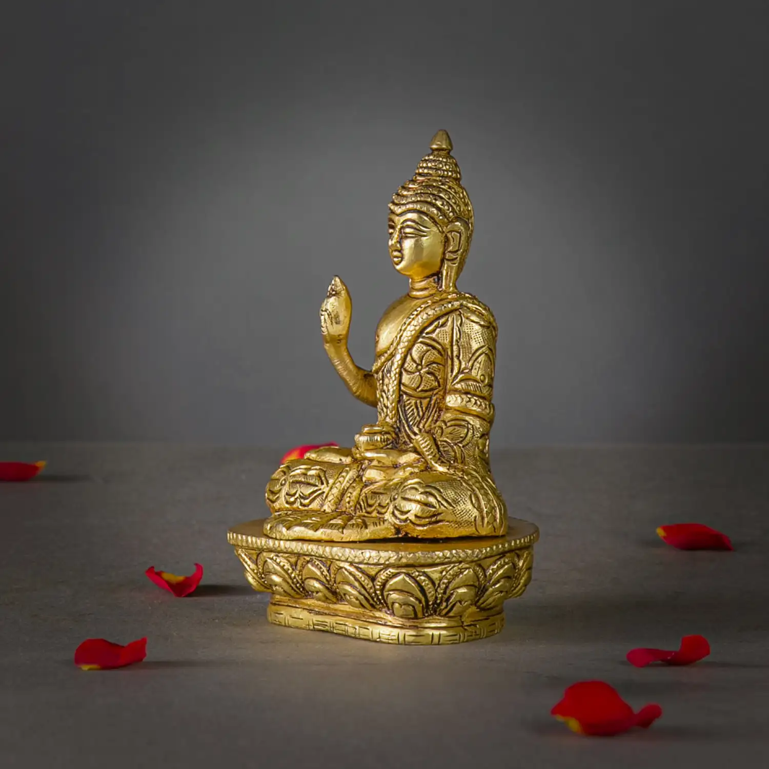 4 inches brass budha idol - image 2