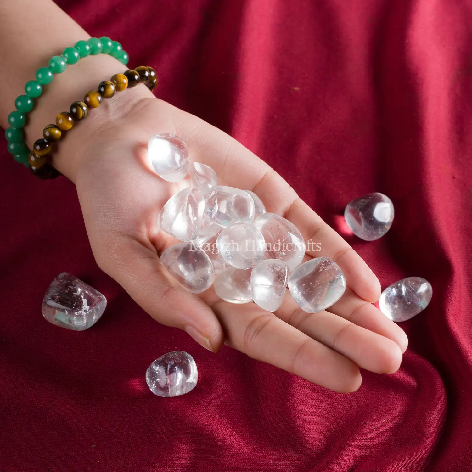 Clear crystal tumble stones - image 3
