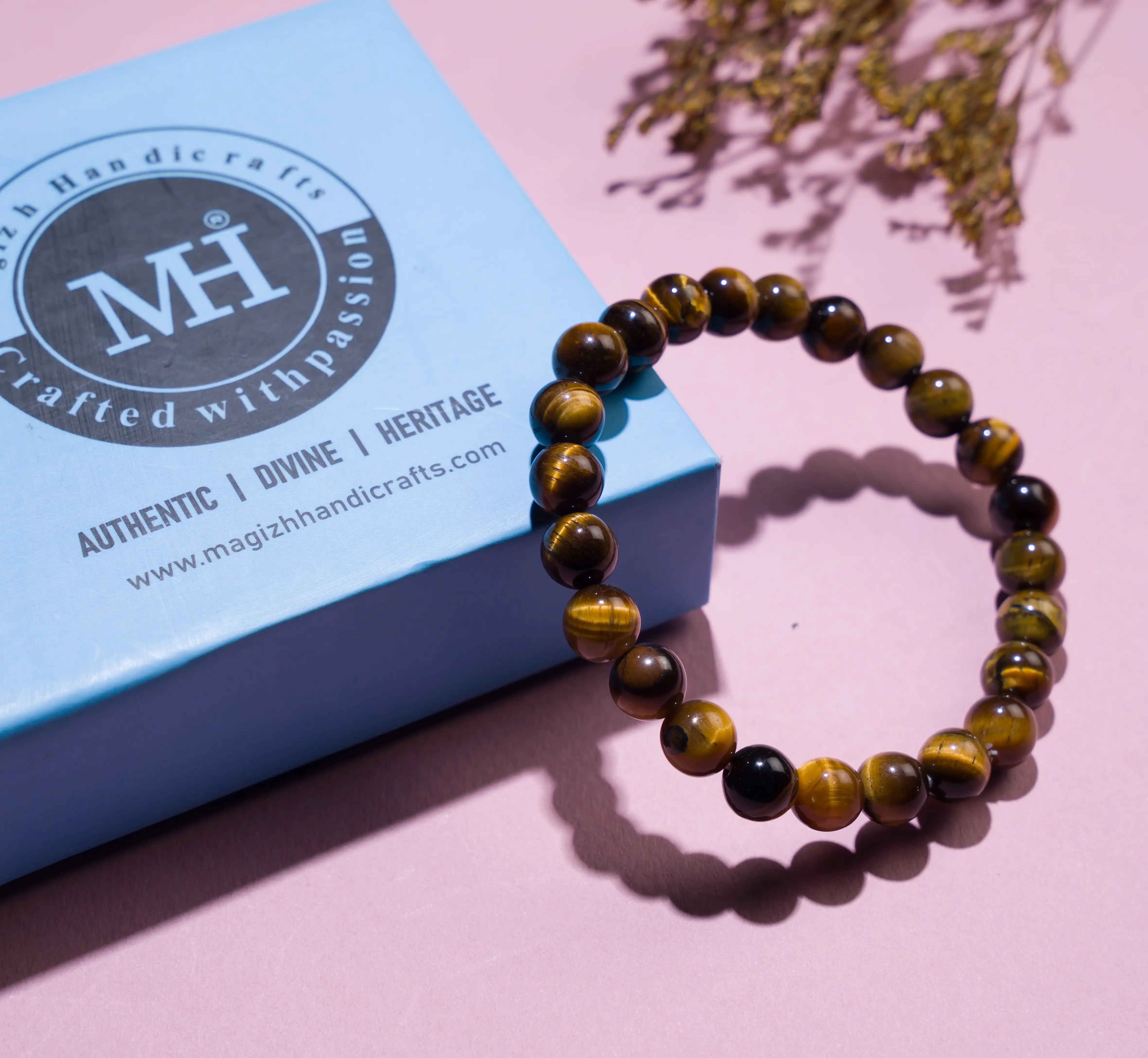 8mm Tiger Eye Crystal Bracelet - image 3