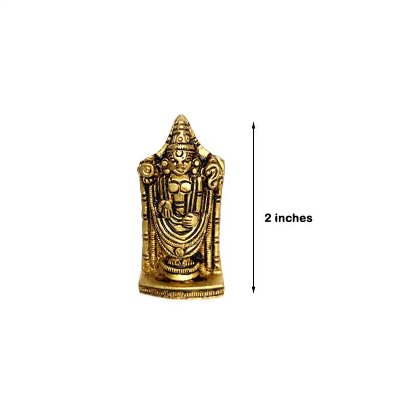 Brass Lord Balaji Perumal idol for pooja room and car dashboard 2 1/2 inches - image 5