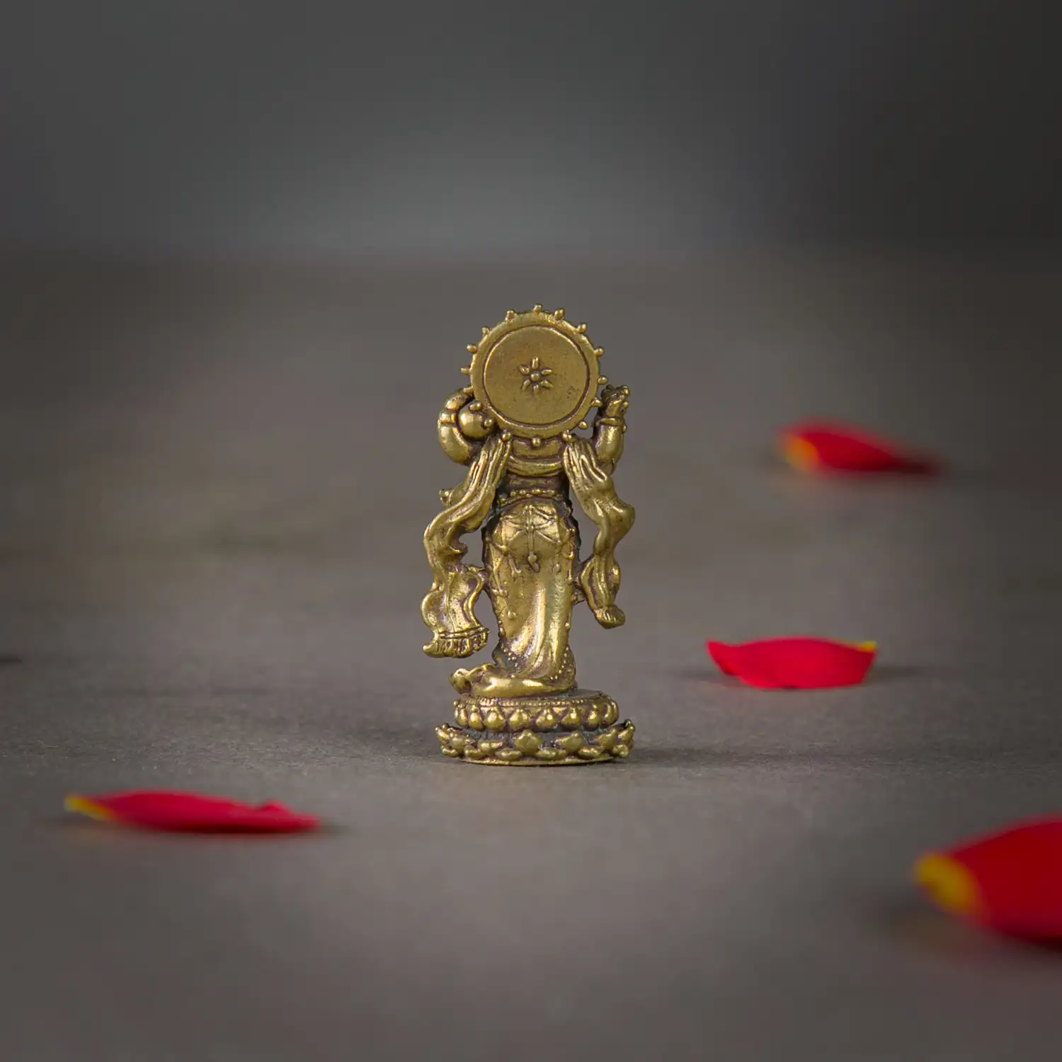 I inch Handcrafted Mini Brass Standing Vinayaka Murti - image 3