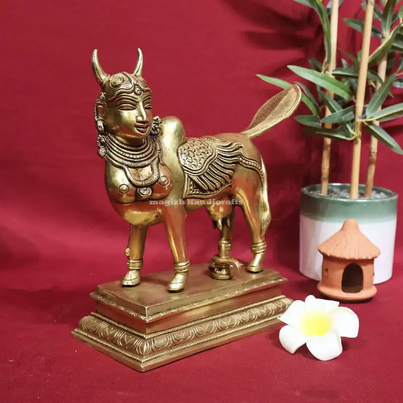 9 inches Brass Kamadhenu Lingam Idol SC - image 3