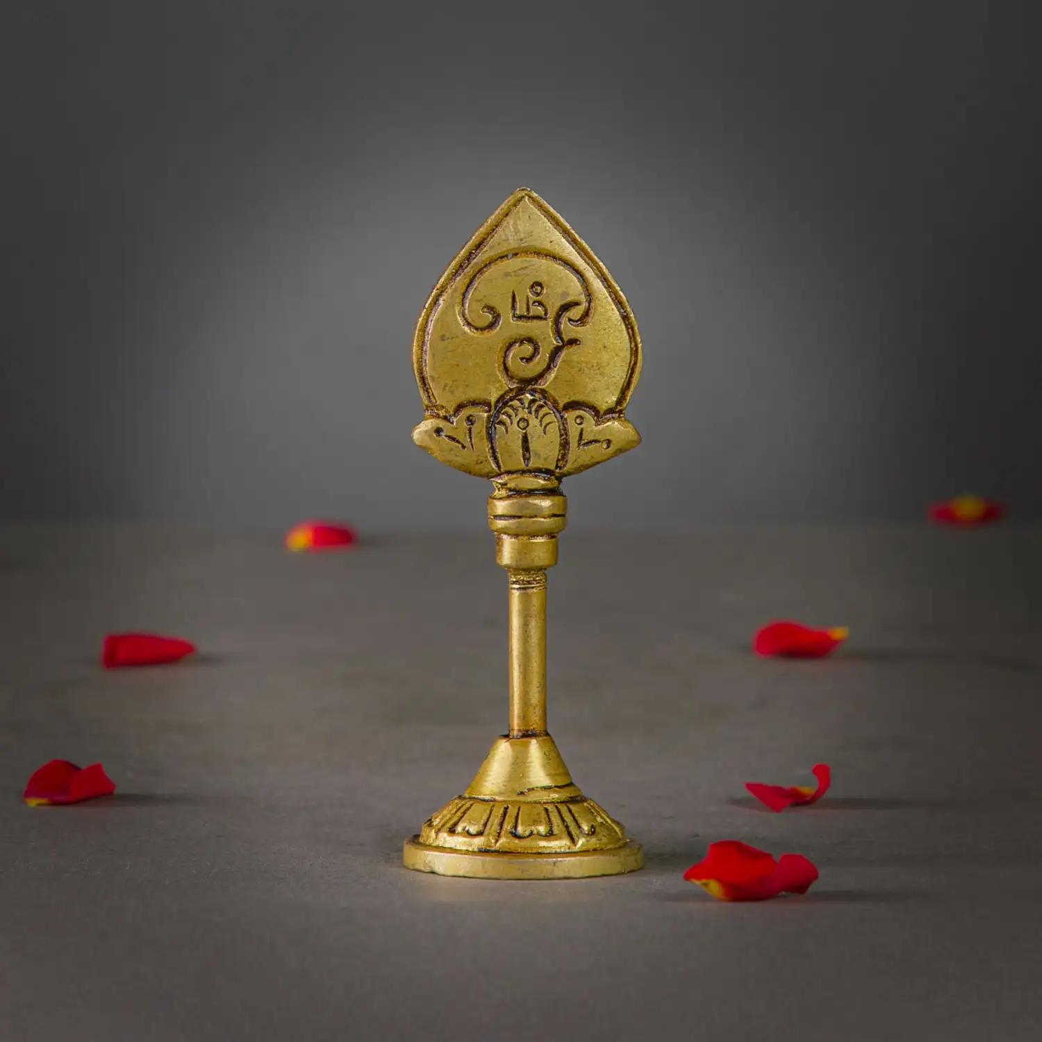 4 inches Brass Murugan Vel with base - image 3