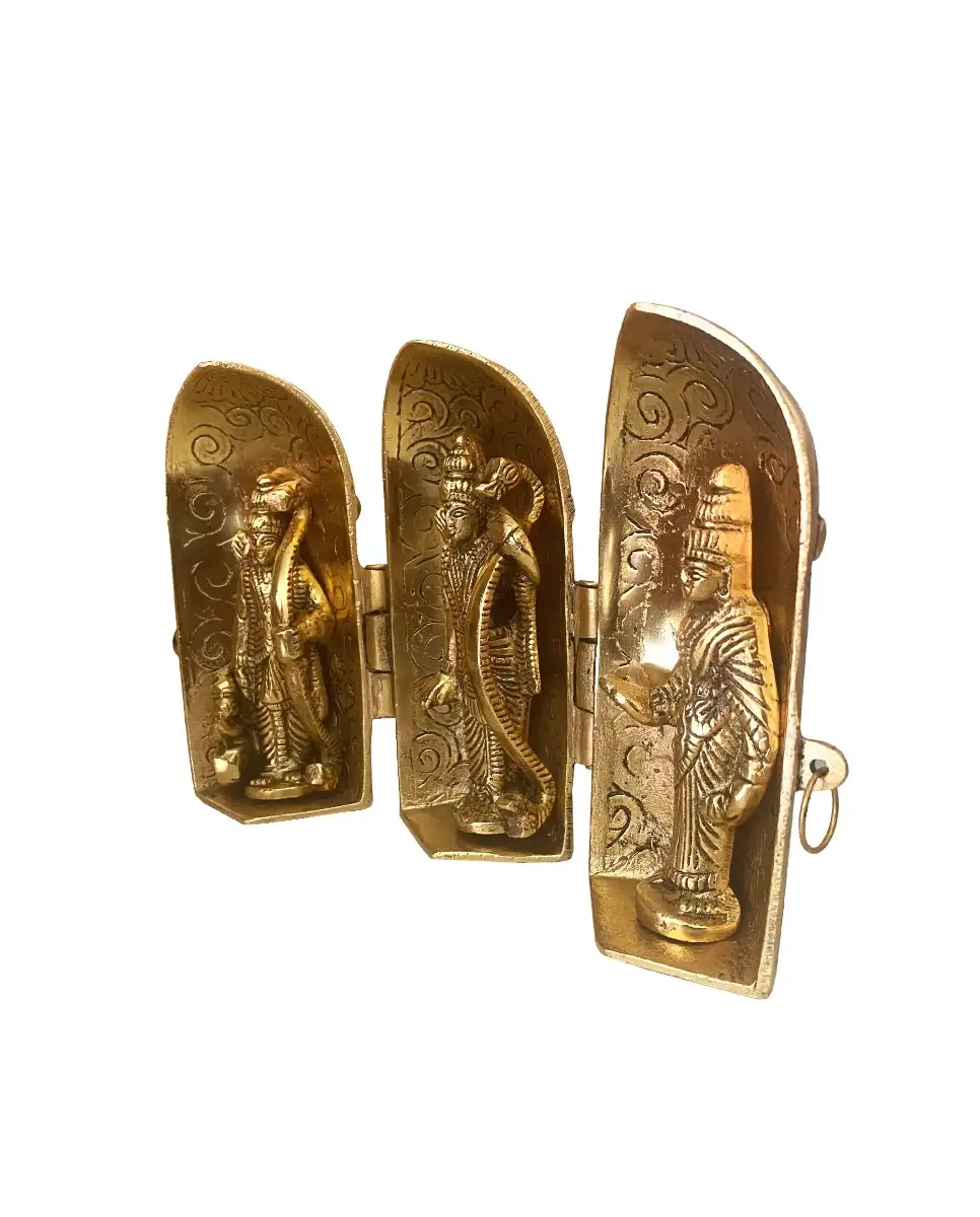 Aluminium gold brass Rama lakshman seetha Hanuman darbar statue - image 5