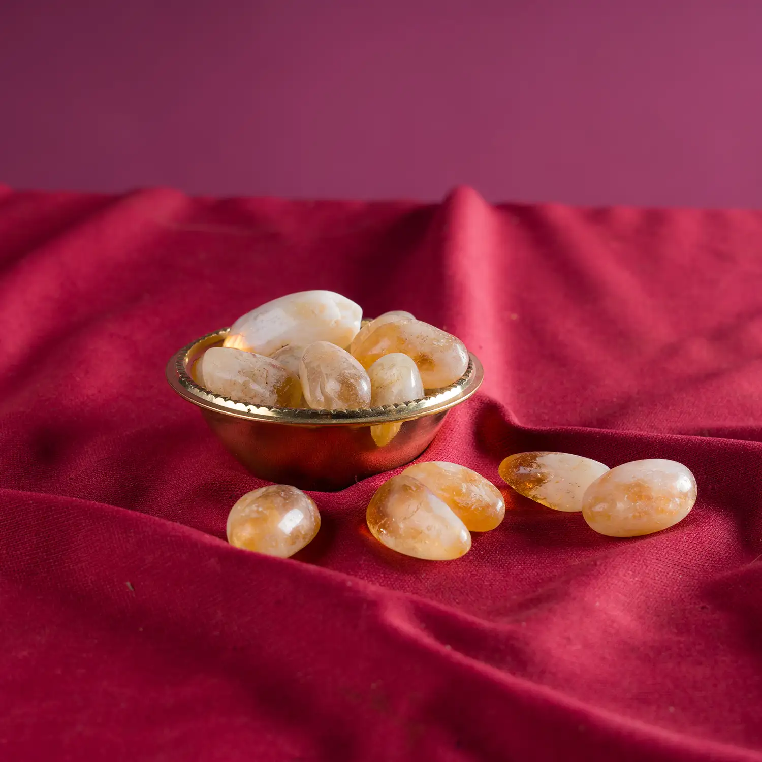 Citrine crystal tumble stones