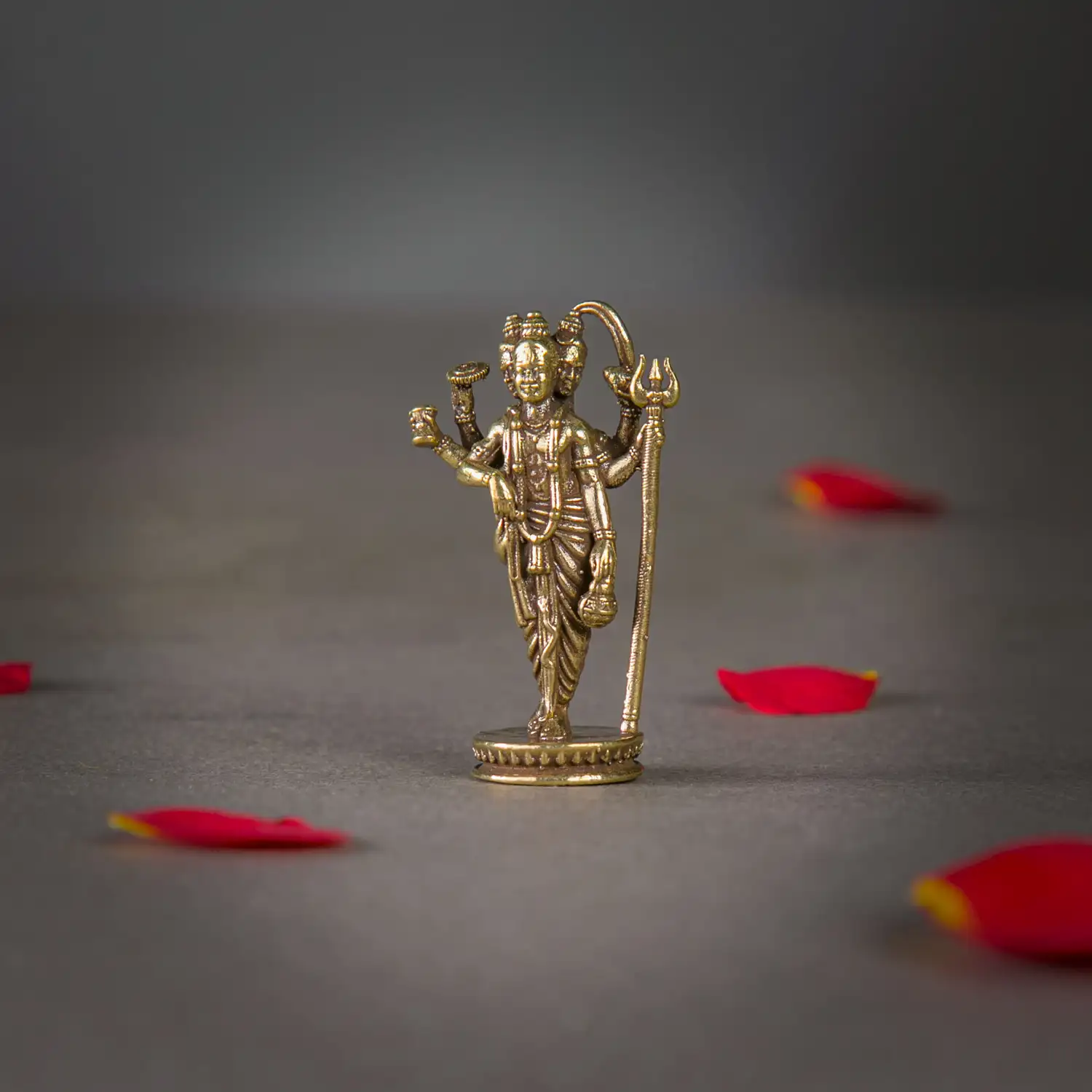 1 inch miniature Brass Dattatreya Idol