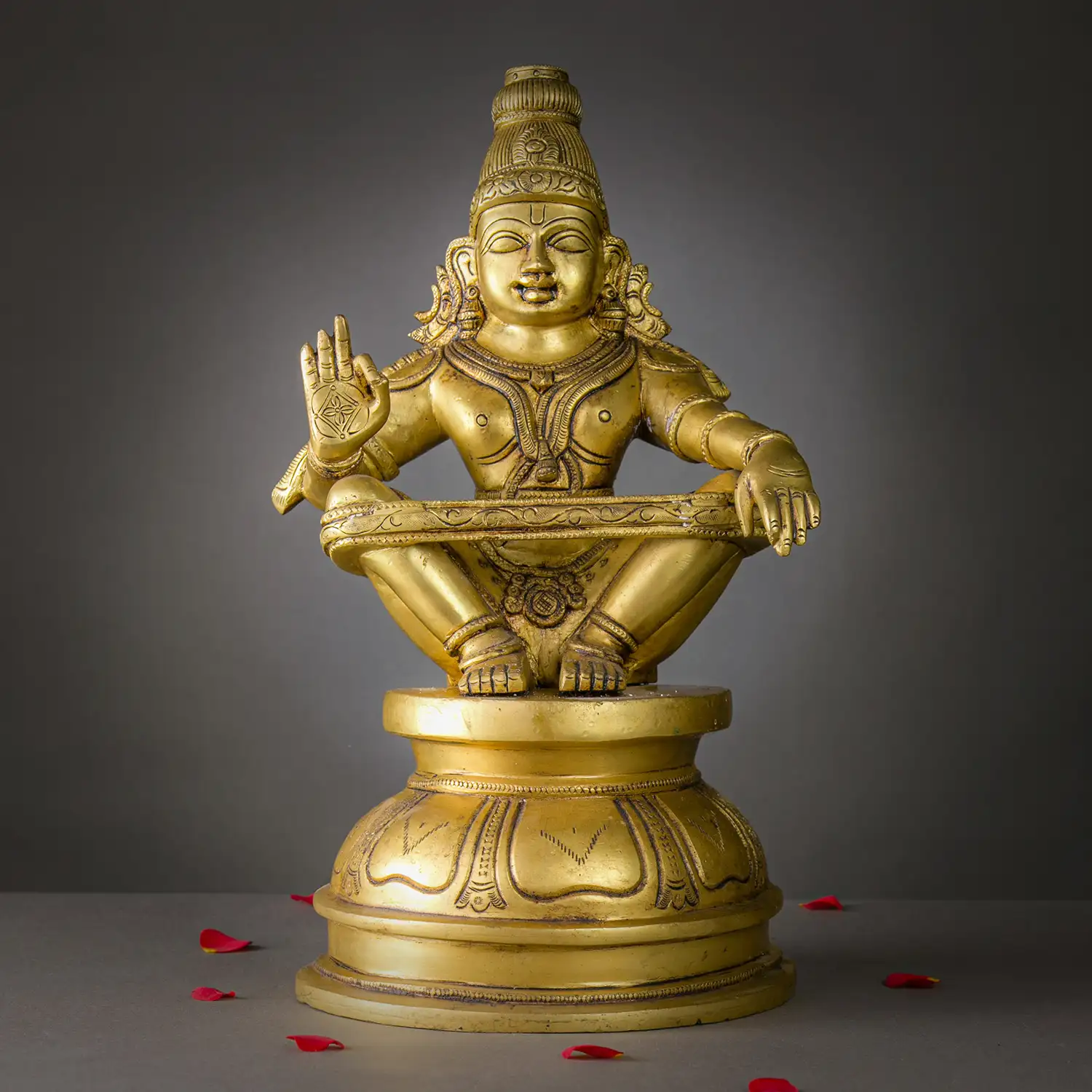 15 inch Brass Ayyappan Swamy Idol - image 1